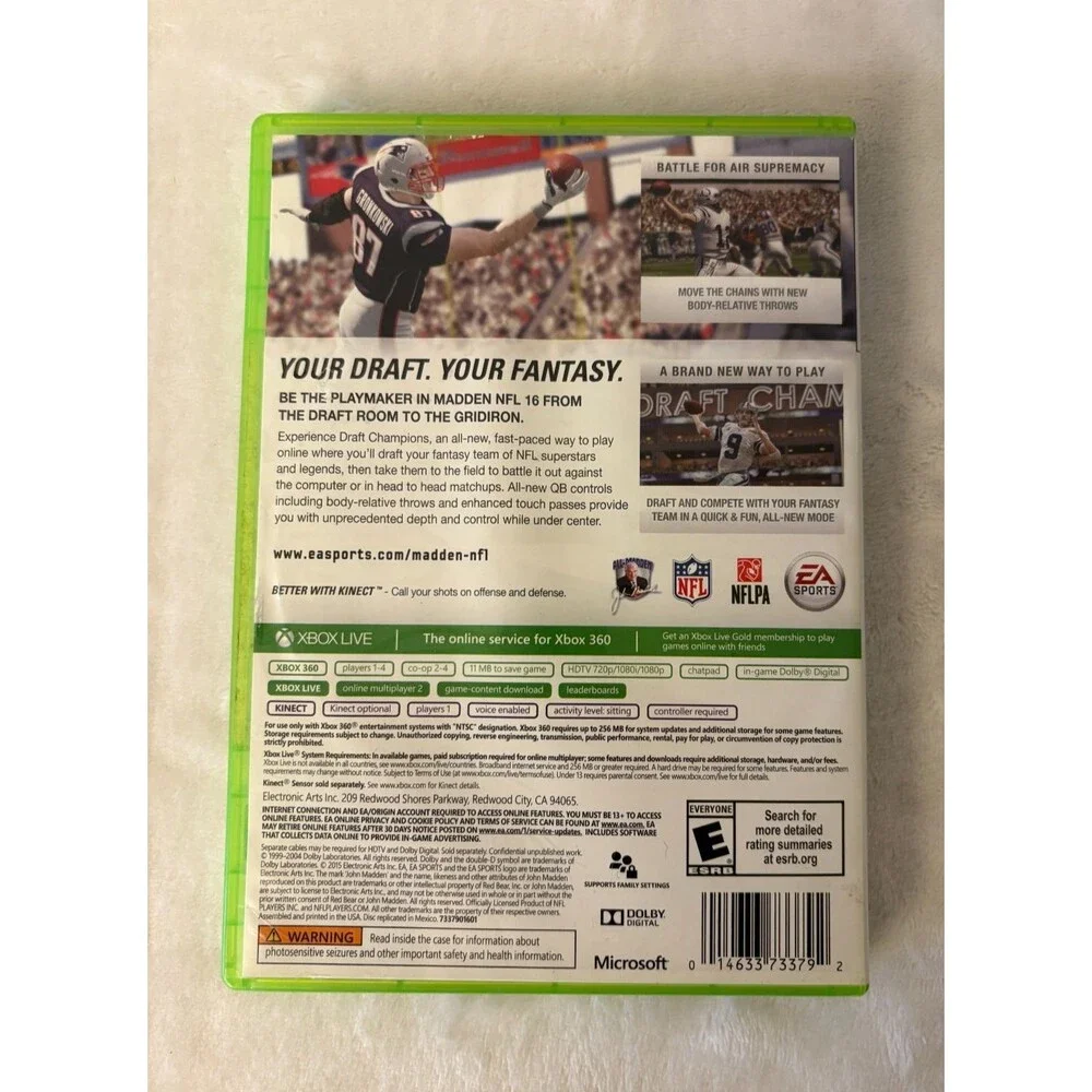 Microsoft XBox 360 MADDEN NFL 16 Video Game